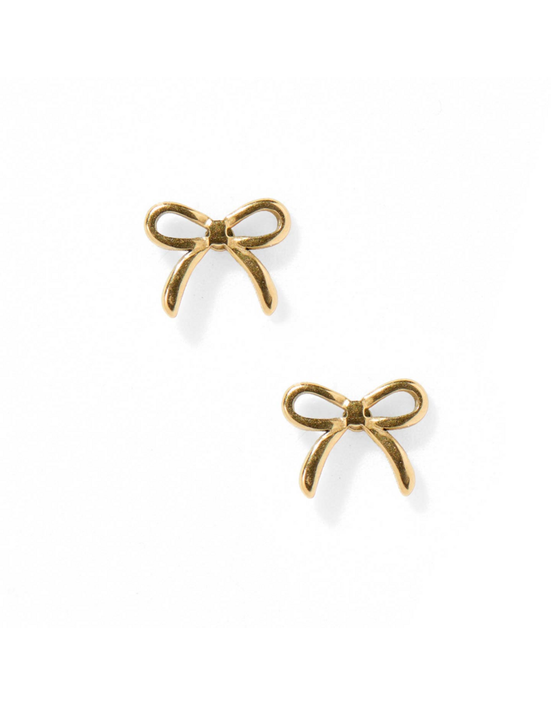 LINNY & CO Sadie Bow Gold Screwback Stud Earrings
