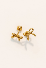 LINNY & CO Sadie Bow Gold Screwback Stud Earrings
