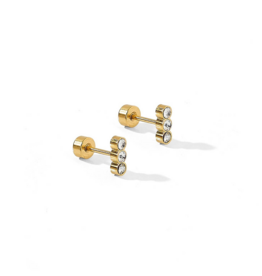 LINNY & CO Poppy Gold Screwback Stud Earrings