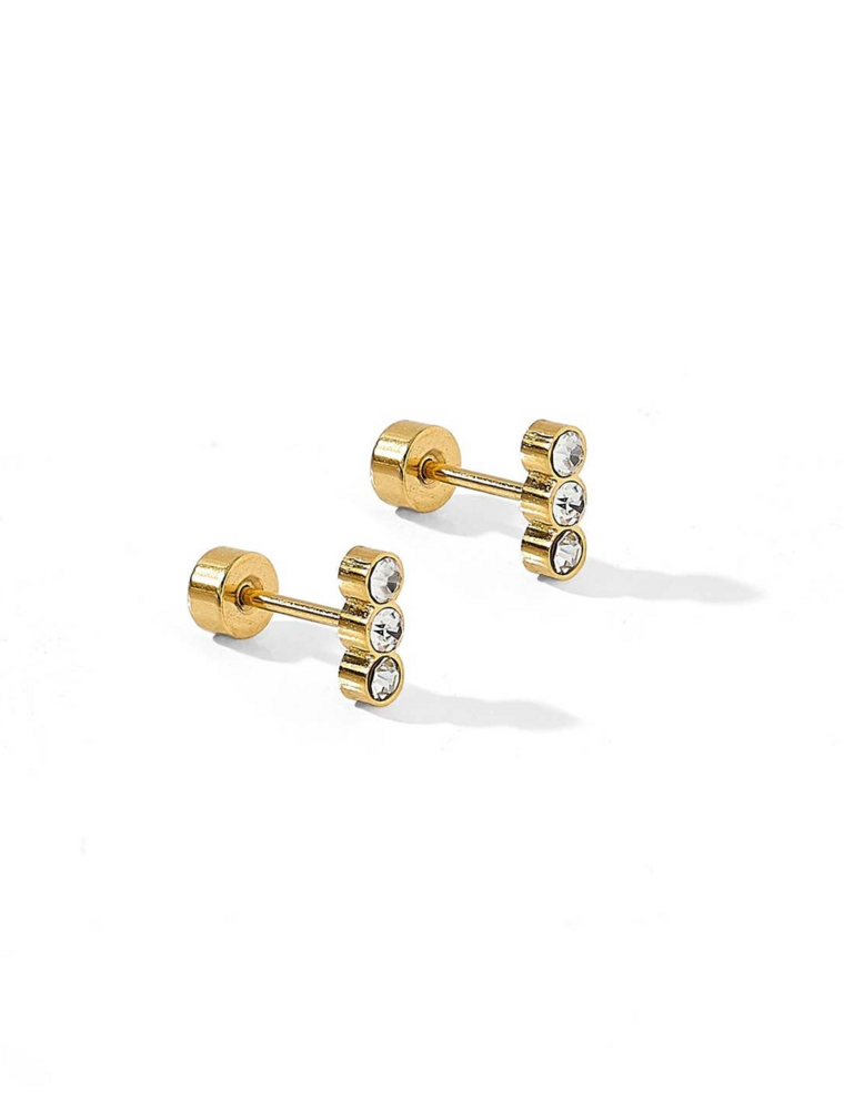 LINNY & CO Poppy Gold Screwback Stud Earrings