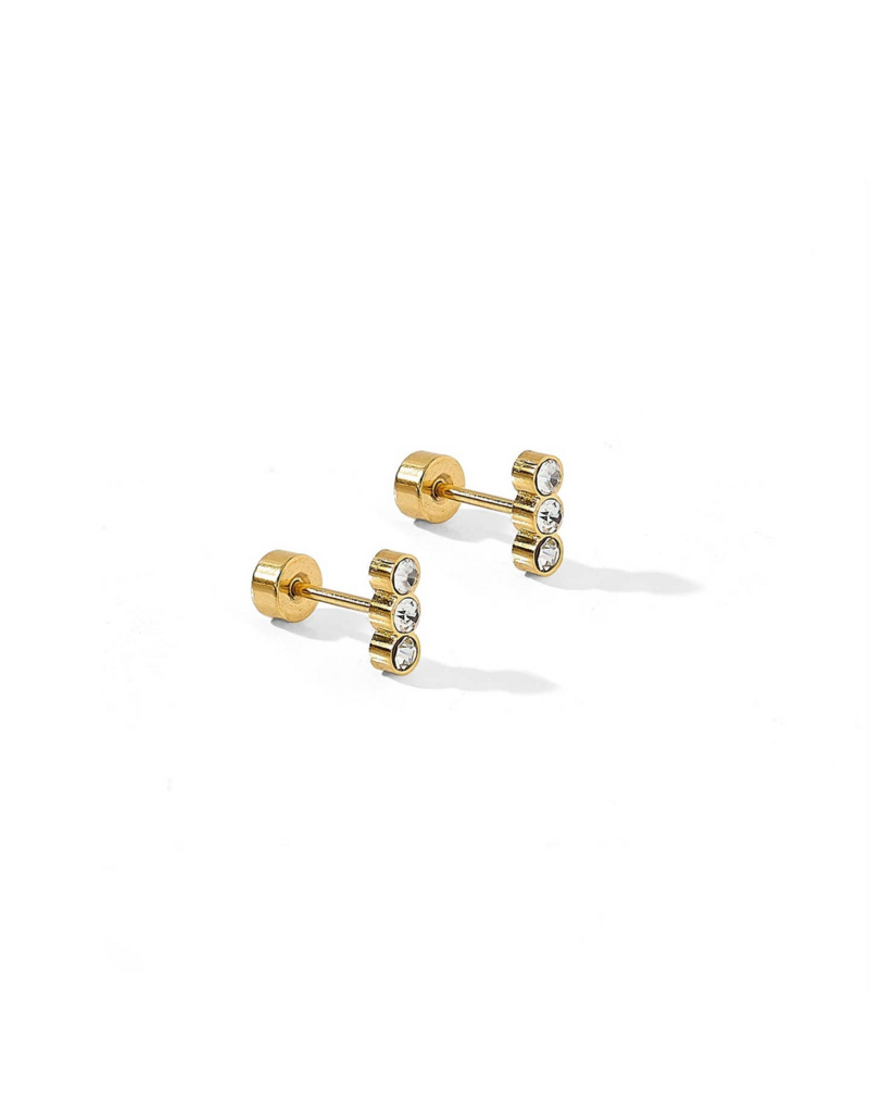 LINNY & CO Poppy Gold Screwback Stud Earrings