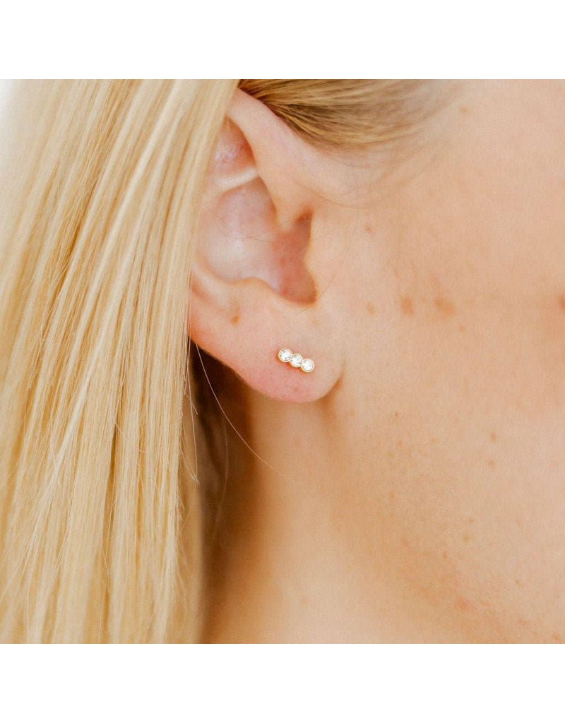 LINNY & CO Poppy Gold Screwback Stud Earrings