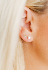 LINNY & CO Payton 5mm White Pearl Gold Screwback Stud Earrings