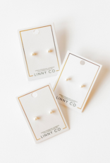 LINNY & CO Payton 5mm White Pearl Gold Screwback Stud Earrings