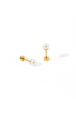 LINNY & CO Payton 5mm White Pearl Gold Screwback Stud Earrings