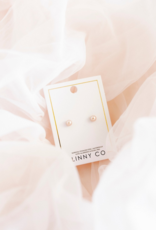 LINNY & CO Payton 5mm Pink Pearl Gold Screwback Stud Earrings