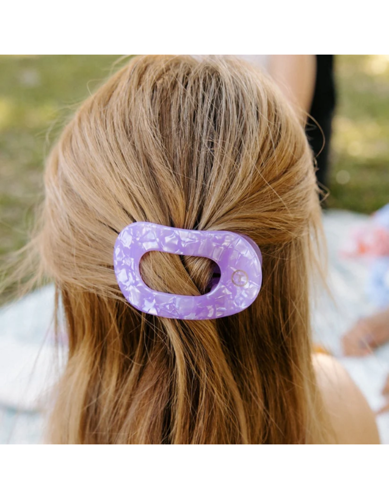 TELETIES Lavender Mist Small Flat Round Hair Clip