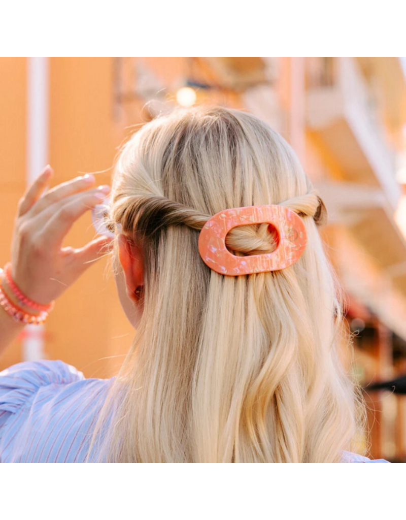 TELETIES Dreamsicle Small Flat Round Hair Clip