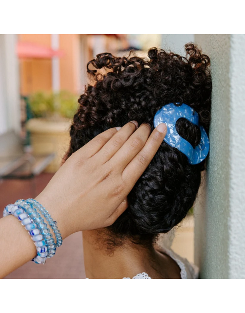 TELETIES Blue Lagoon Medium Flat Round Hair Clip