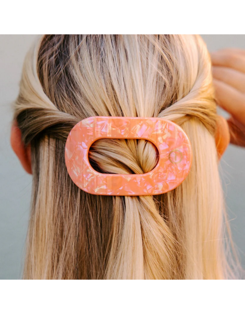 TELETIES Dreamsicle Medium Flat Round Hair Clip