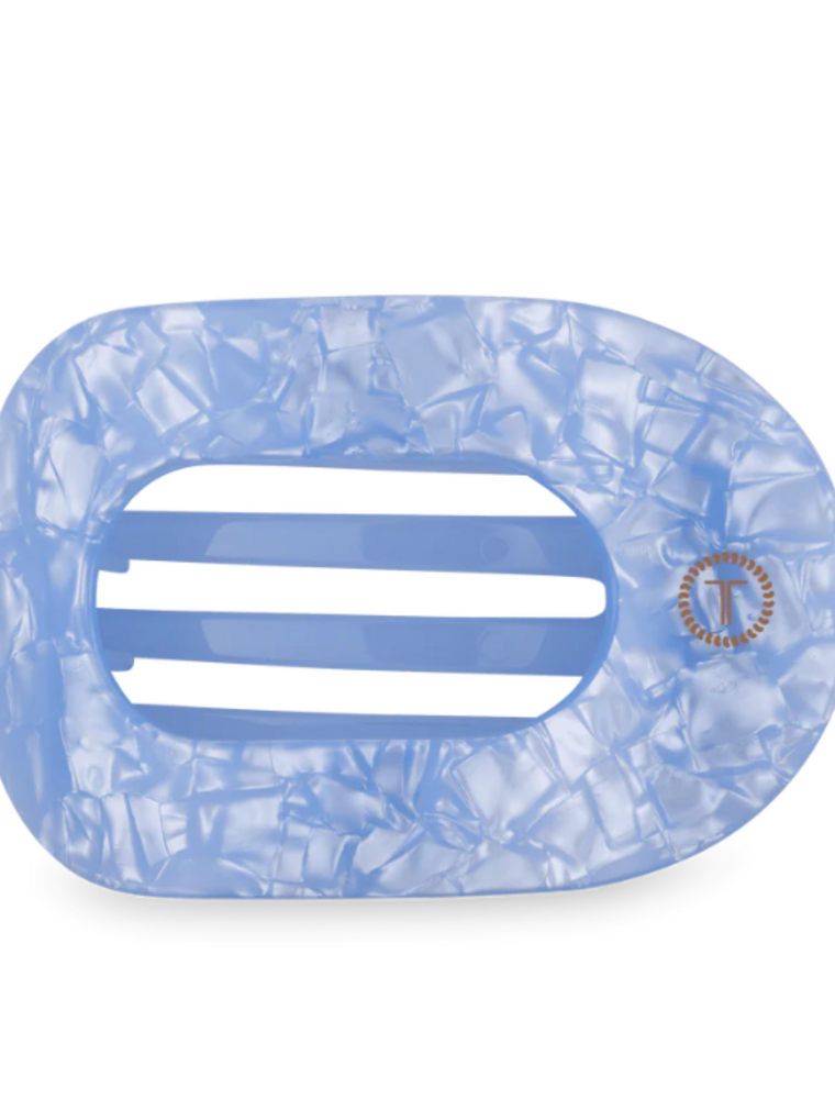 TELETIES Blue Lagoon Large Flat Round Hair Clip
