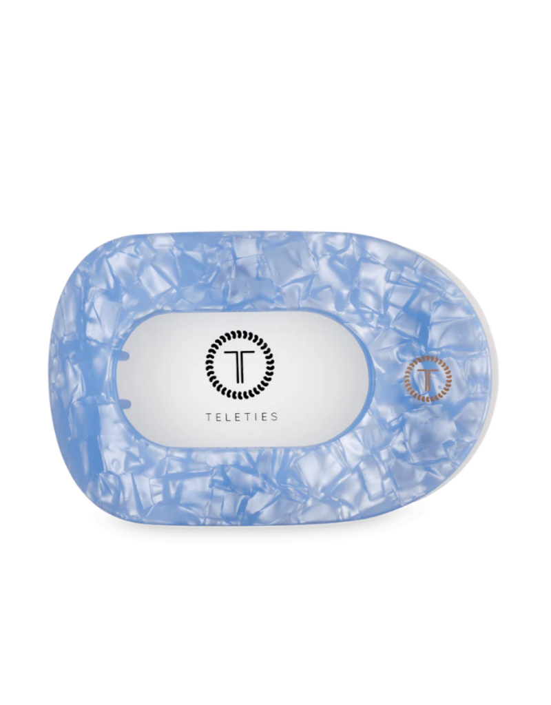 TELETIES Blue Lagoon Large Flat Round Hair Clip