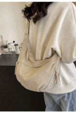 Moon Crossbody Bag in Beige