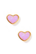 LINNY & CO Nora Purple Heart Gold Screwback Stud Earrings