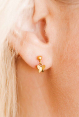 LINNY & CO Millie Butterfly Gold Screwback Stud Earrings