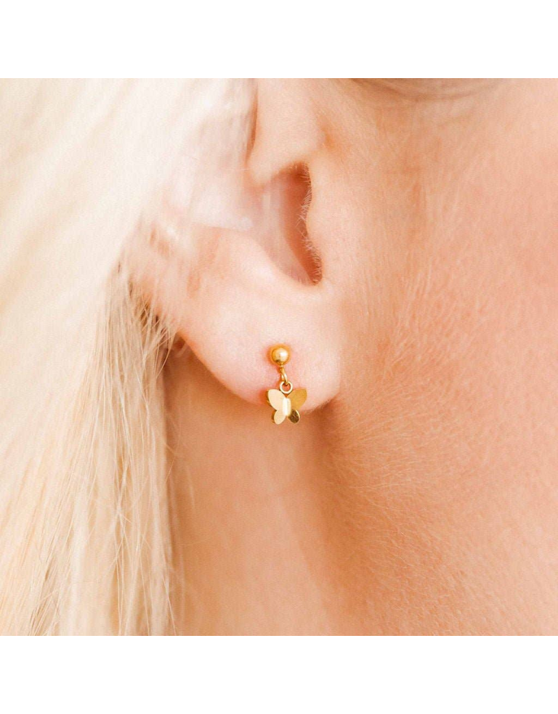 LINNY & CO Millie Butterfly Gold Screwback Stud Earrings