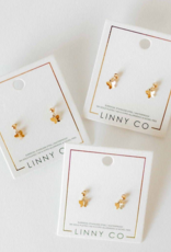 LINNY & CO Millie Butterfly Gold Screwback Stud Earrings
