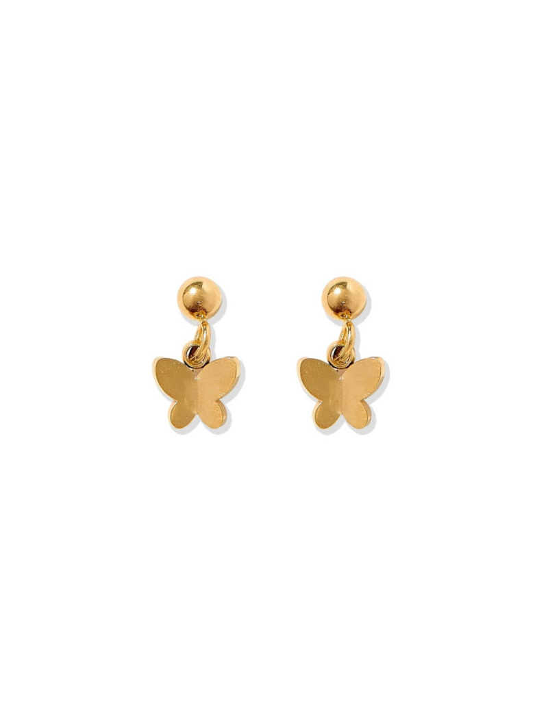 LINNY & CO Millie Butterfly Gold Screwback Stud Earrings