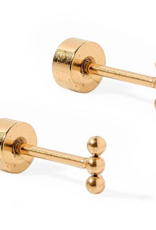 LINNY & CO Micro Tally Gold Screwback Stud Earrings