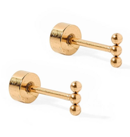 LINNY & CO Micro Tally Gold Screwback Stud Earrings