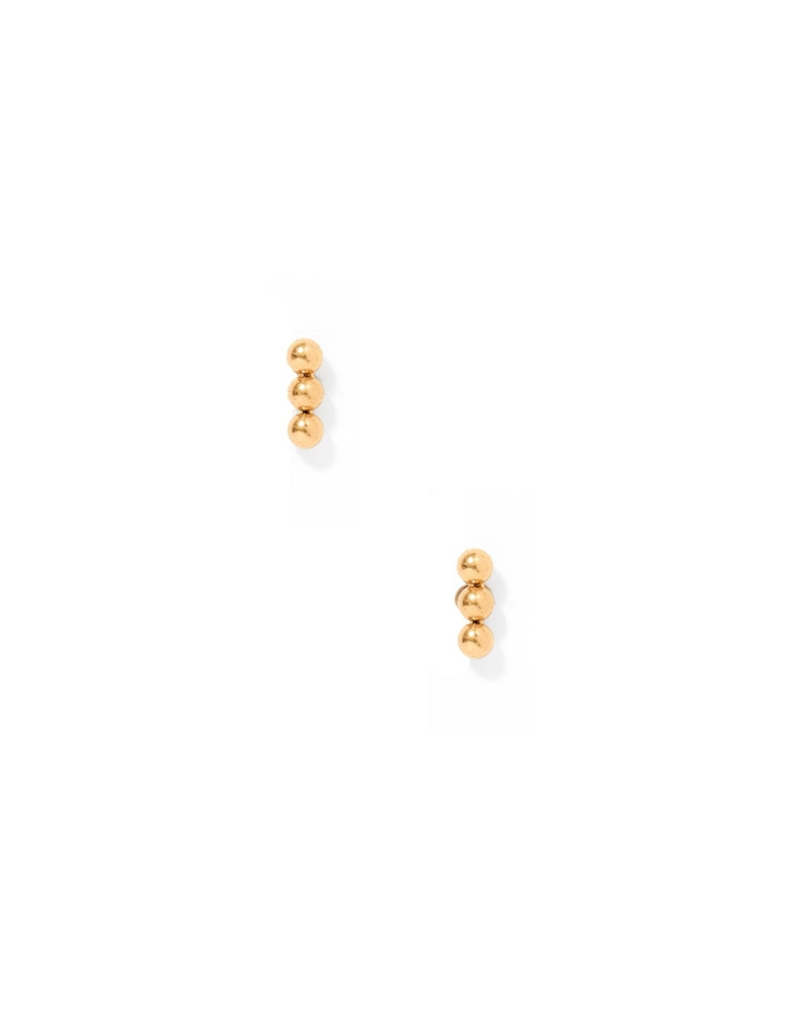 LINNY & CO Micro Tally Gold Screwback Stud Earrings