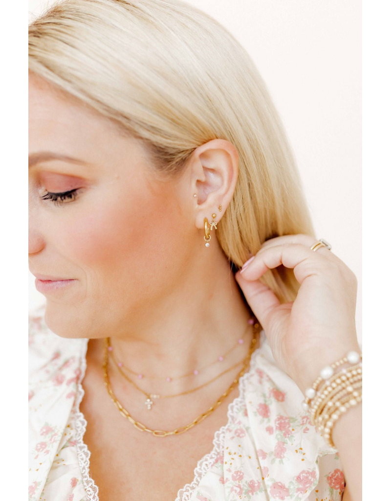 LINNY & CO Micro Tally Gold Screwback Stud Earrings