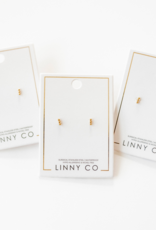LINNY & CO Micro Tally Gold Screwback Stud Earrings