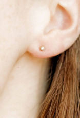 LINNY & CO Micro Cooper Clear Gold Screwback Stud Earrings