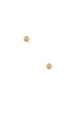 LINNY & CO Micro Cooper Clear Gold Screwback Stud Earrings