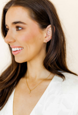 LINNY & CO Micro Cooper Clear Gold Screwback Stud Earrings