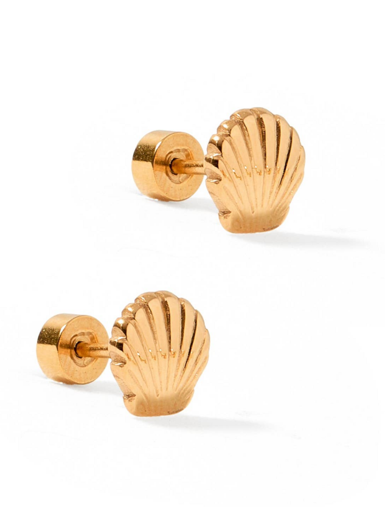 LINNY & CO Marina Gold Screwback Stud Earrings