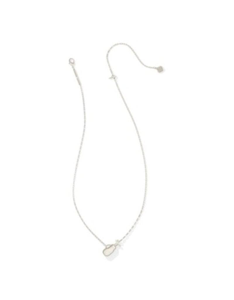 KENDRA SCOTT DESIGN Golf Silver Short Pendant Necklace in Ivory Mother-of-Pearl
