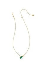 KENDRA SCOTT DESIGN Golf Gold Short Pendant Necklace in Green Malachite
