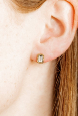 LINNY & CO Madison Clear Gold Screwback Stud Earrings
