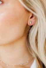 LINNY & CO Madison Clear Gold Screwback Stud Earrings