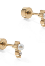 LINNY & CO Mabel Gold Screwback Stud Earrings