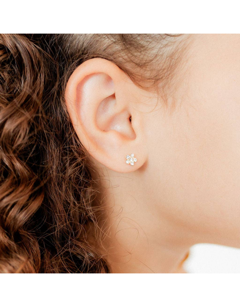 LINNY & CO Lyla Clear Gold Screwback Stud Earrings