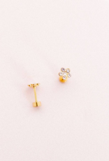 LINNY & CO Lyla Clear Gold Screwback Stud Earrings