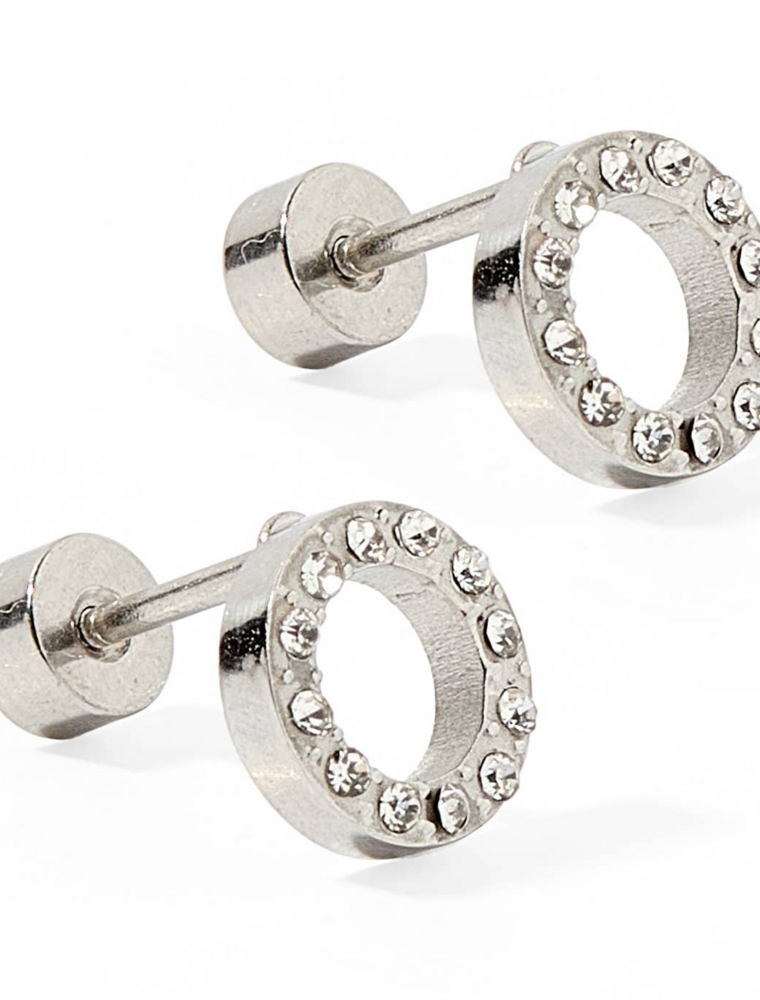 LINNY & CO Lainey Silver Screwback Stud Earrings