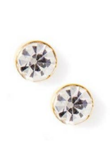 LINNY & CO Juliet Clear 5mm Gold Screwback Stud Earrings