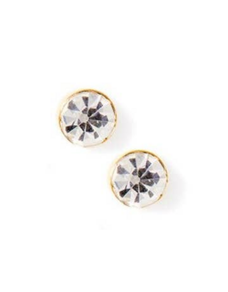 LINNY & CO Juliet Clear 5mm Gold Screwback Stud Earrings