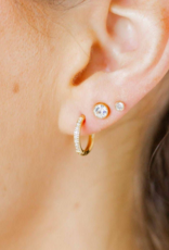 LINNY & CO Juliet Clear 5mm Gold Screwback Stud Earrings