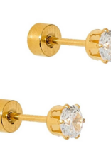 LINNY & CO Helen Gold Screwback Stud Earrings
