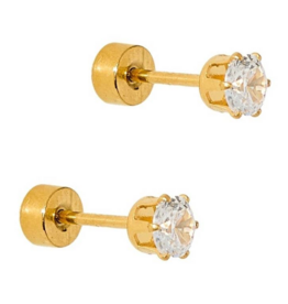 LINNY & CO Helen Gold Screwback Stud Earrings