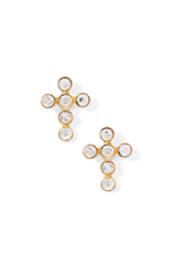 LINNY & CO Clara Cross Sparkle Gold Screwback Stud Earrings
