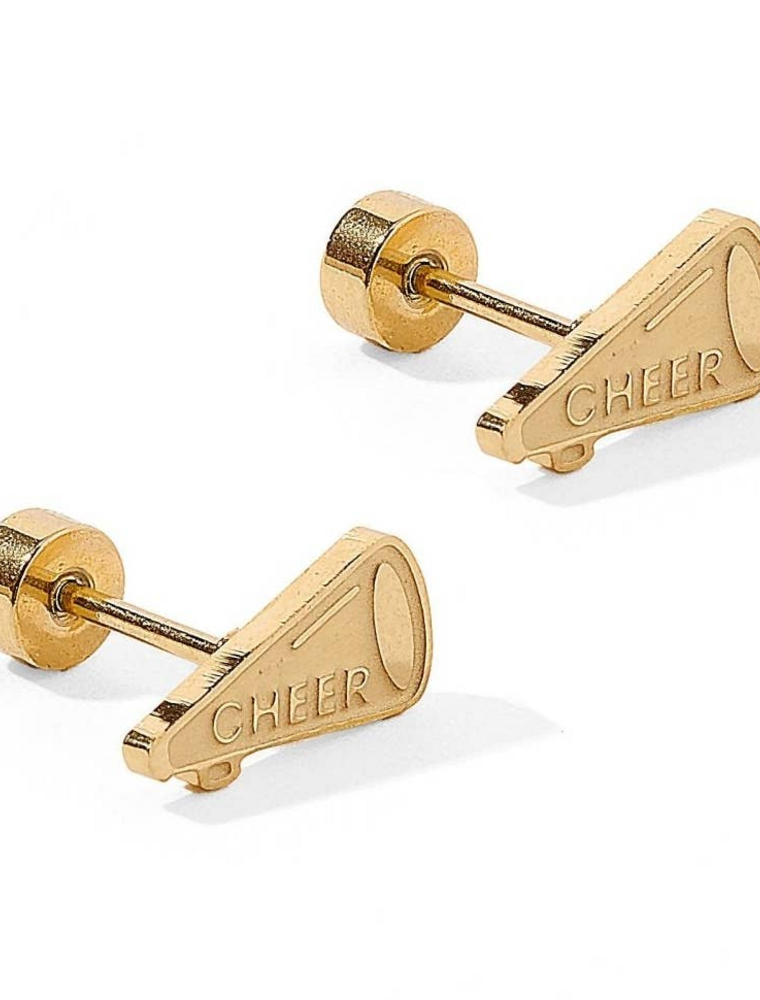 LINNY & CO Cheer Gold Screwback Stud Earrings