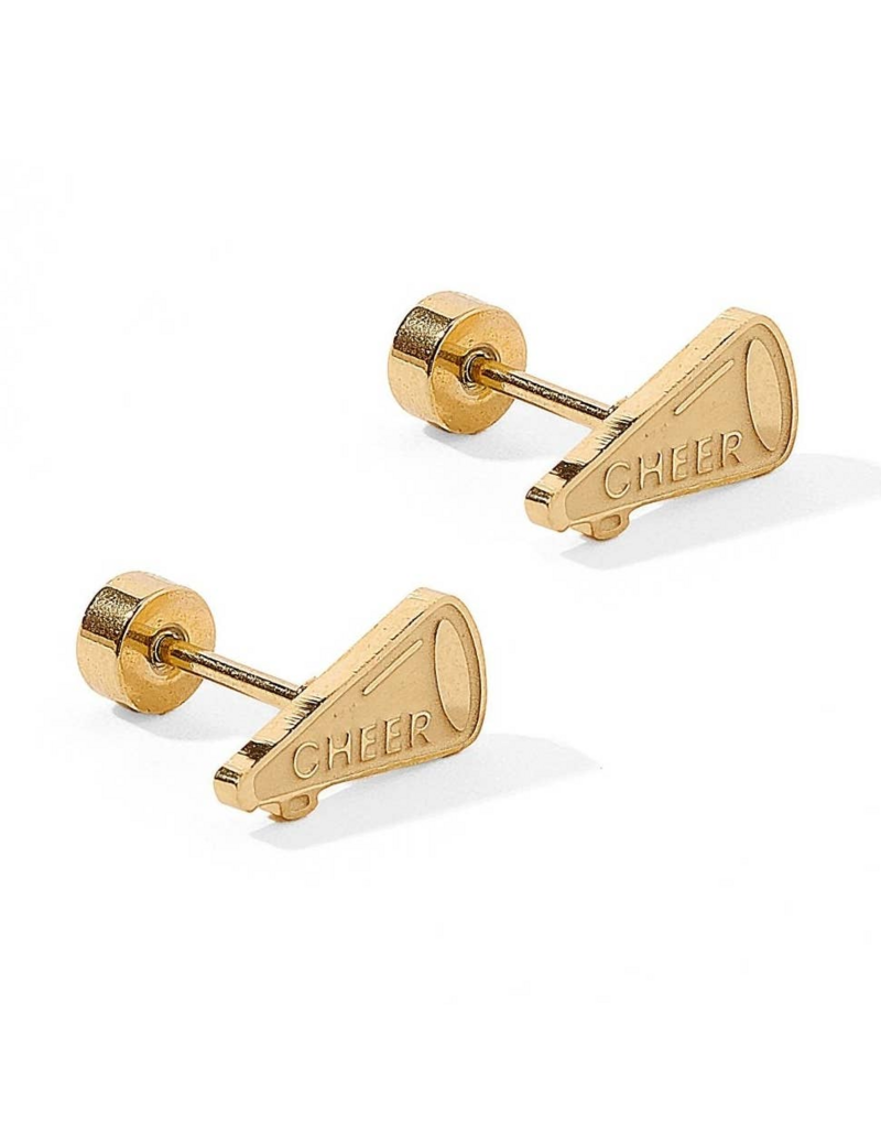 LINNY & CO Cheer Gold Screwback Stud Earrings