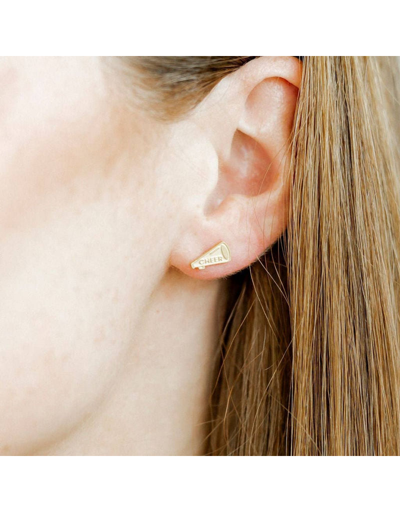 LINNY & CO Cheer Gold Screwback Stud Earrings