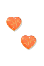 LINNY & CO Basketball Gold Screwback Stud Earrings