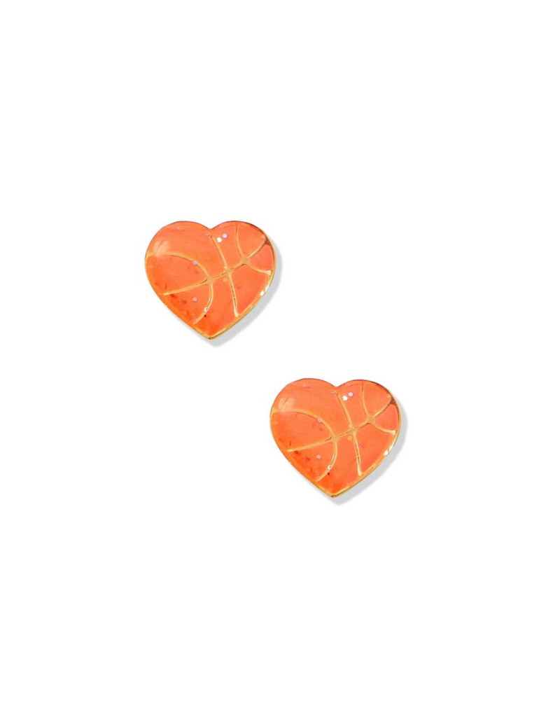 LINNY & CO Basketball Gold Screwback Stud Earrings